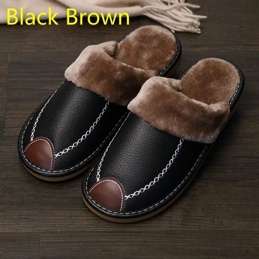 Warm Leather Slippers