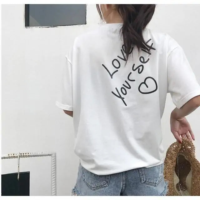 'Love Yourself’ Printed Oversized T-Shirt