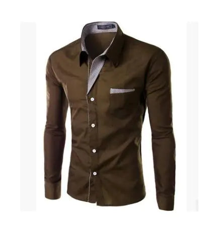 Male Fashion Shirts Full Sleeve Stripe