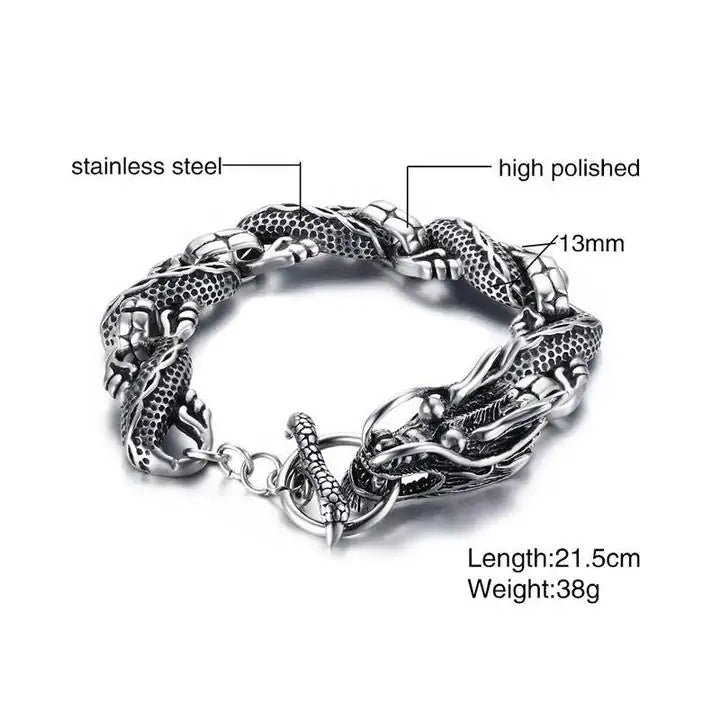 Dragon Link Stainless Steel Bracelet