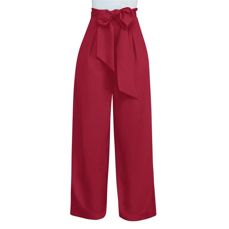 Women Casual Loose Palazzo High Waist Pants