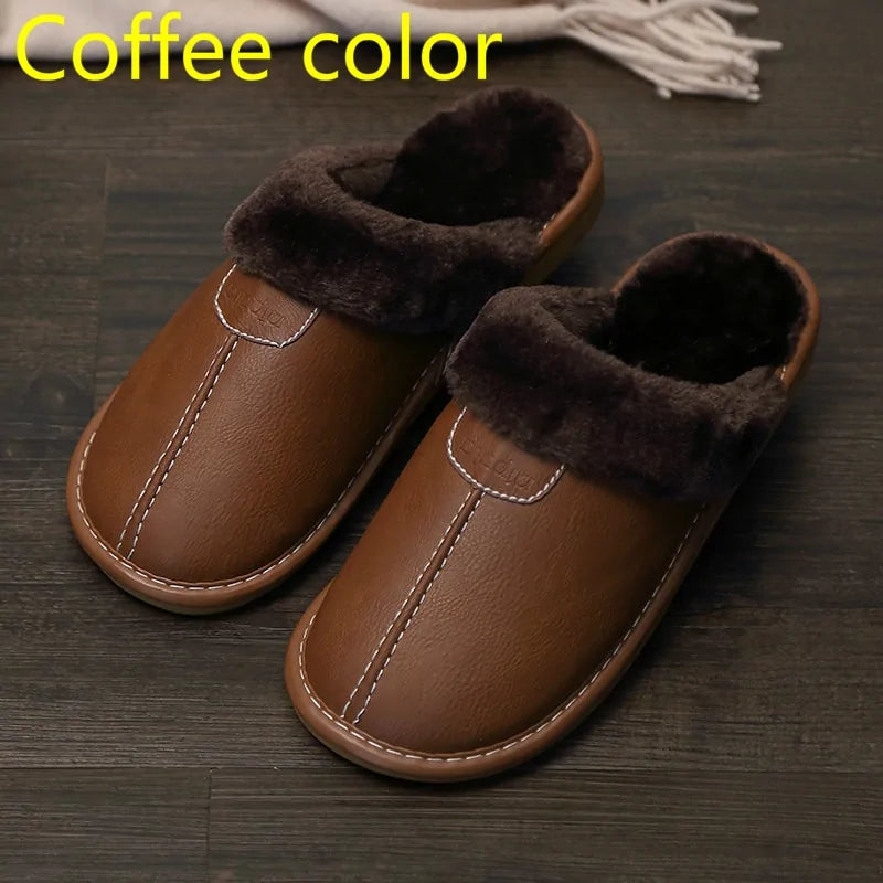 Warm Leather Slippers