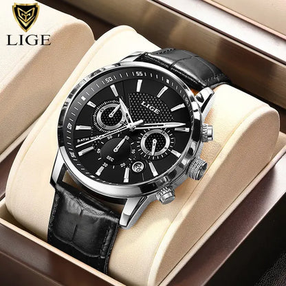 LIGE Leather Casual Quartz