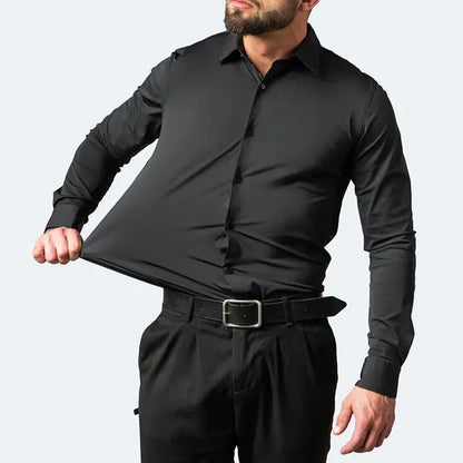 New Men's Elastic Business Shirt