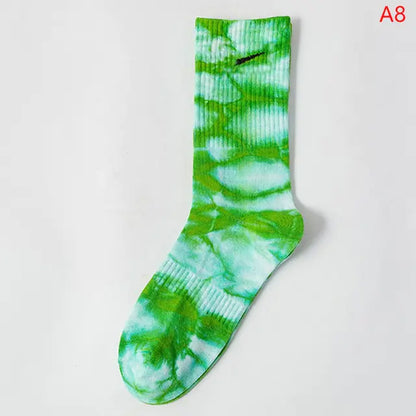 Women Tie-Dye Middle Tube Socks