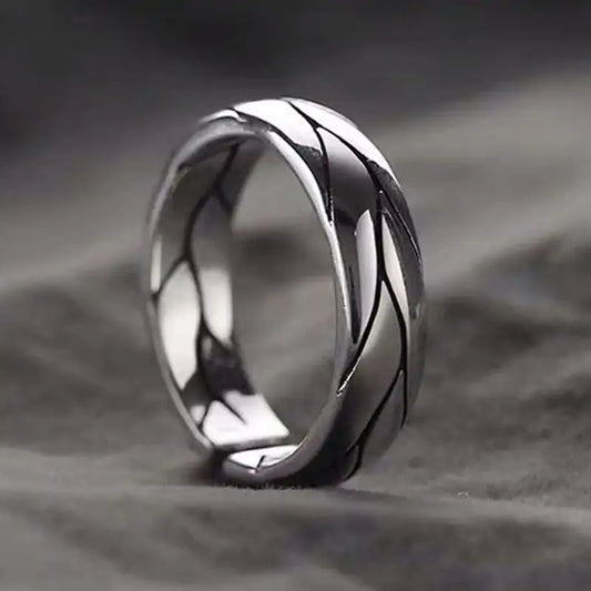 Metal Open Crack Pattern Rings