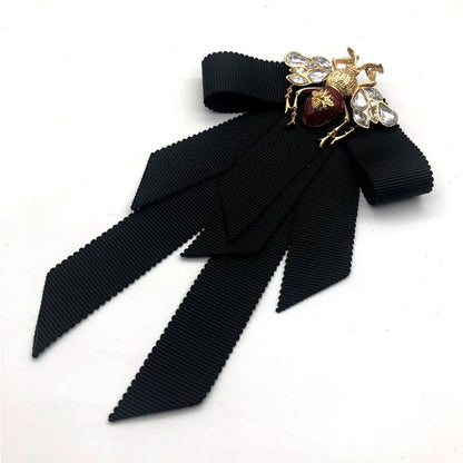 Rhinestone Bee Bow Tie Collar