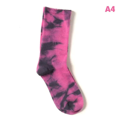 Women Tie-Dye Middle Tube Socks