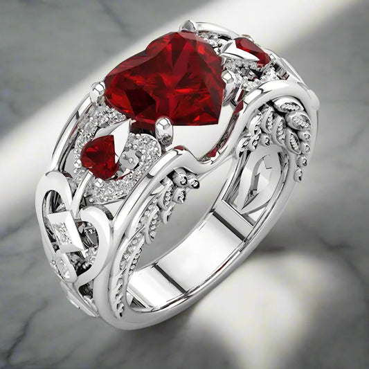 Red Love Heart Ring