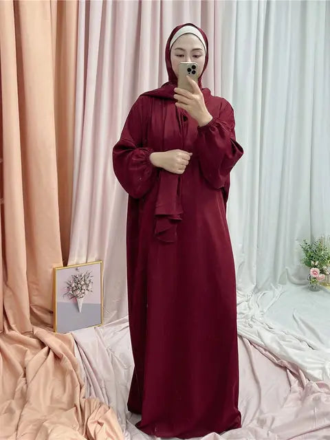 Hooded Abaya Long Dress