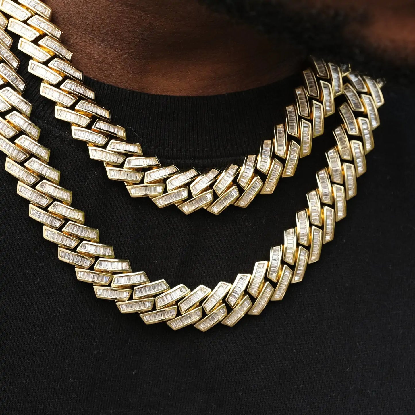 18K Baguette Cuban Necklace