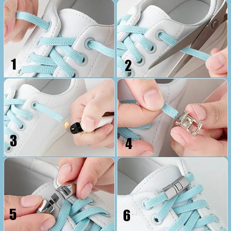 Elastic No-Tie Shoelaces for Kids and Adults