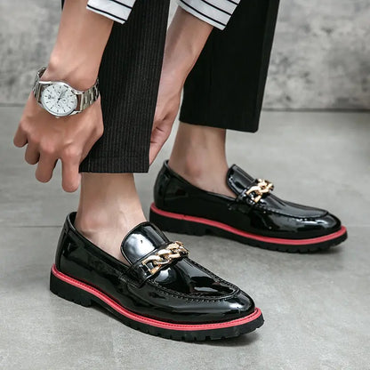 Leather Black Italian Loafers Men