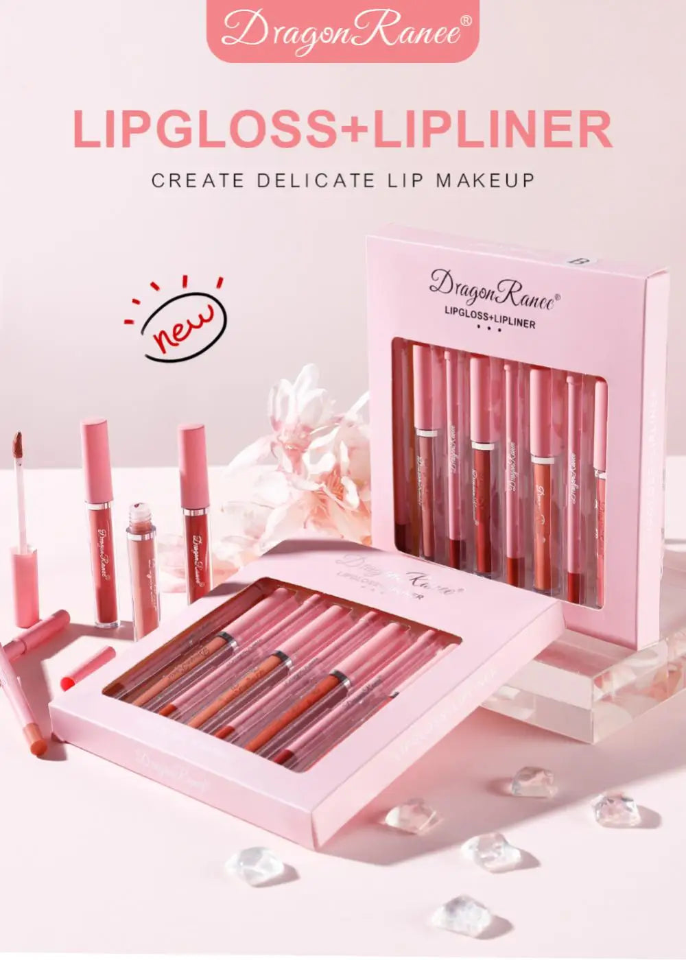 4pcs Lip Gloss Lip Liner Pen Set