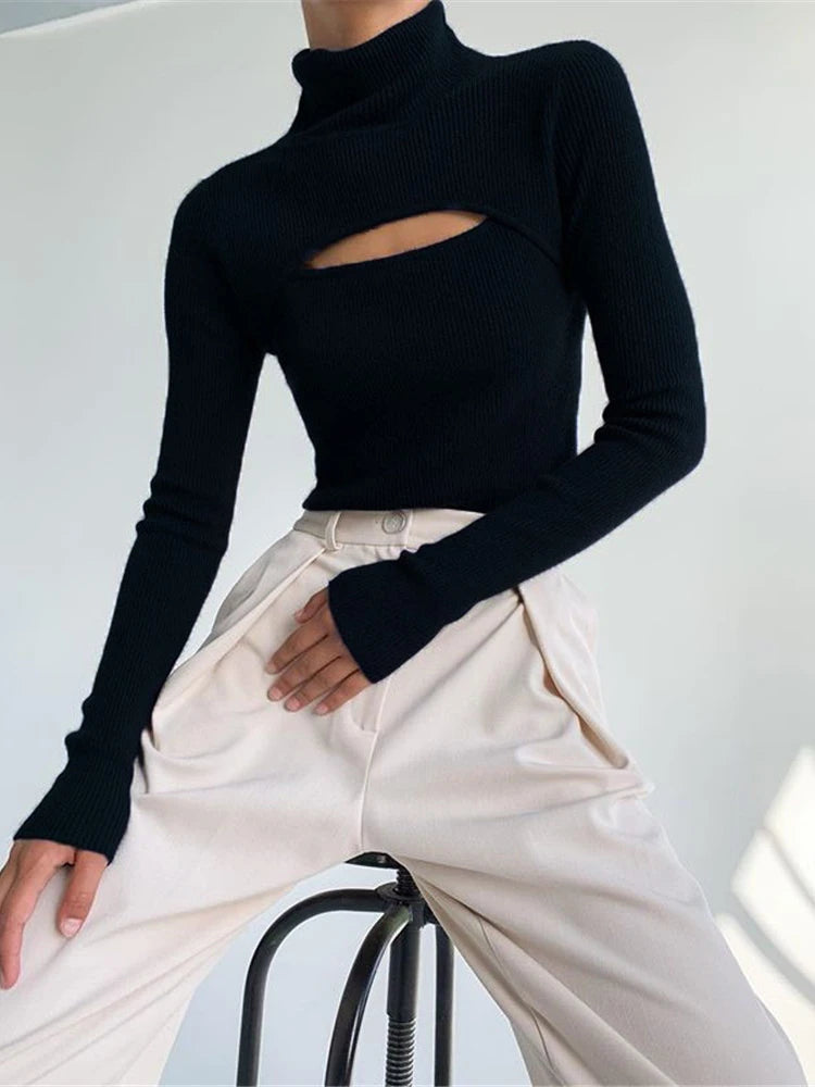 Knitted Long Sleeve Crop Top