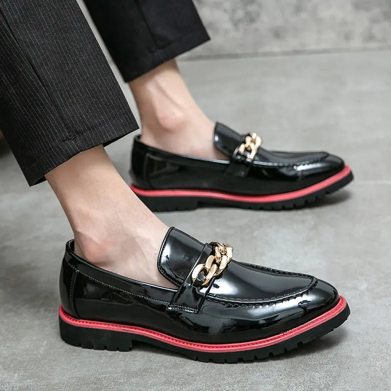 Leather Black Italian Loafers Men