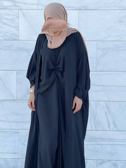 3 Pc Open Abaya Set