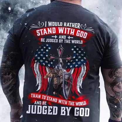 Patriotic Stand For The Flag Biker T-Shirt