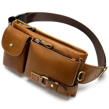 Men's Waist Genuine Leather Bag