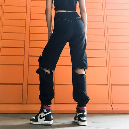 Streetwear Fashion Black Cargo Pants