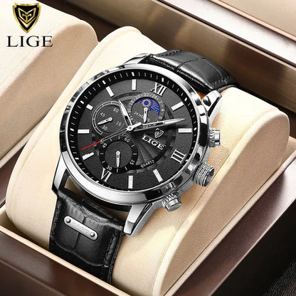 LIGE Leather Casual Quartz