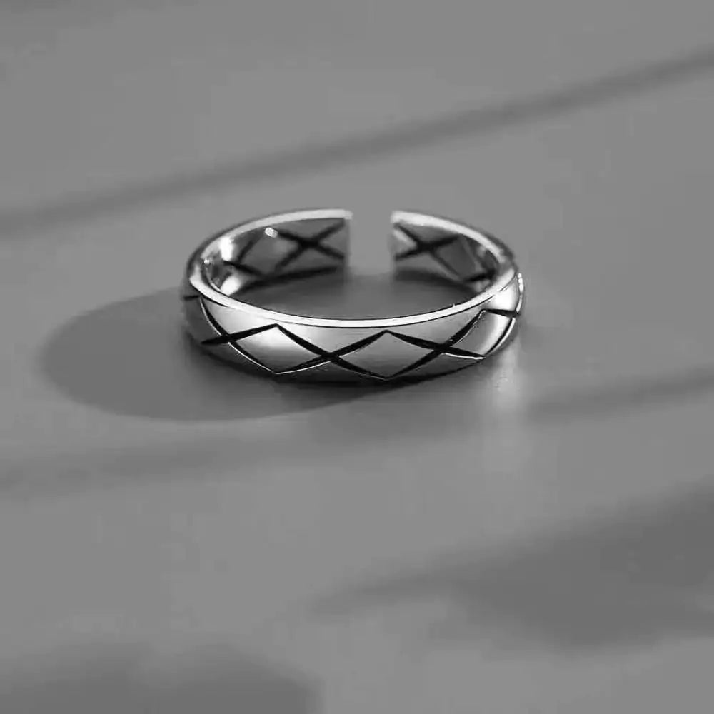 Metal Open Crack Pattern Rings