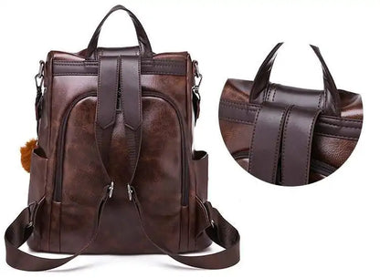 Womens Travel Leather Backpack