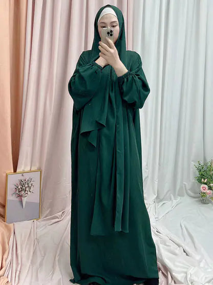 Hooded Abaya Long Dress