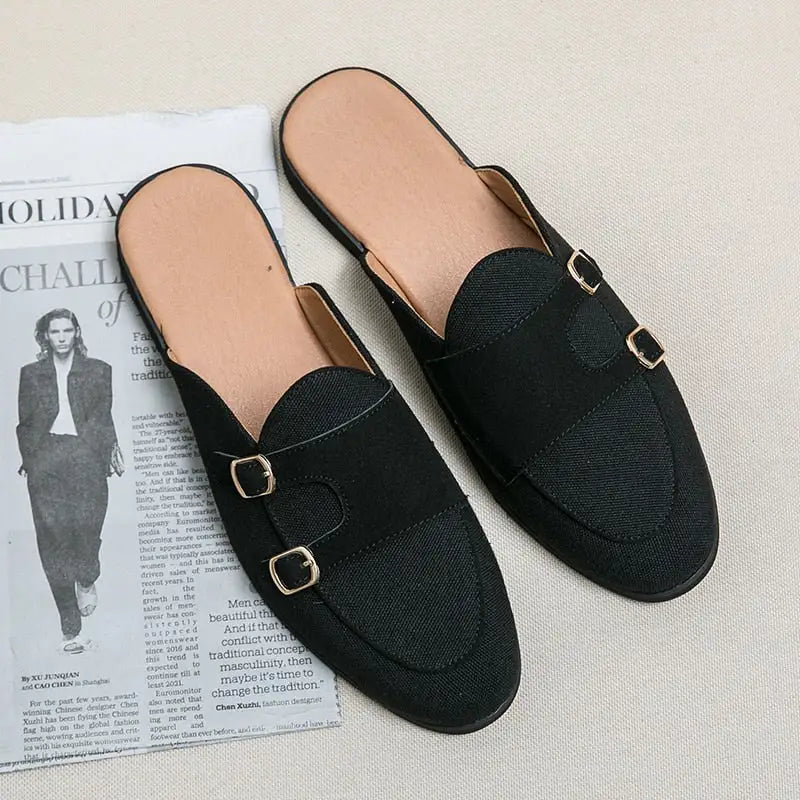 Crocodile Leather Mules Slippers Men