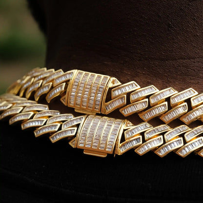 18K Baguette Cuban Necklace