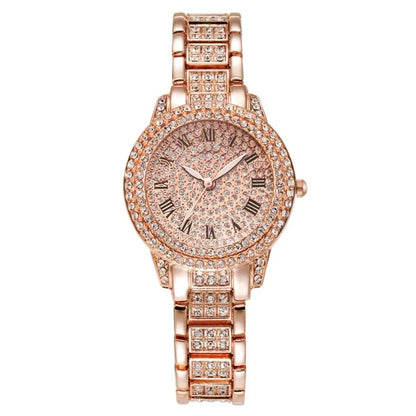 Diamond Crystals Watch and Bracelet Set