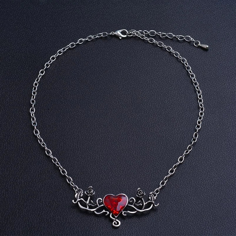 Red Heart Mystery Chain Necklace