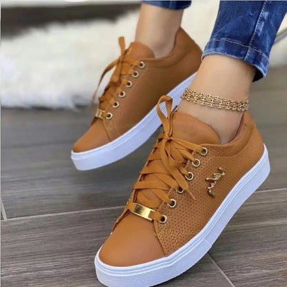 Flat Sneakers Breathable Lace-up Shoes