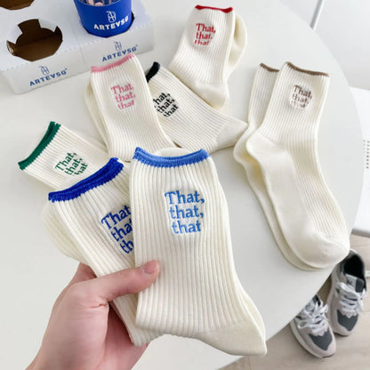 White Embroidered Socks