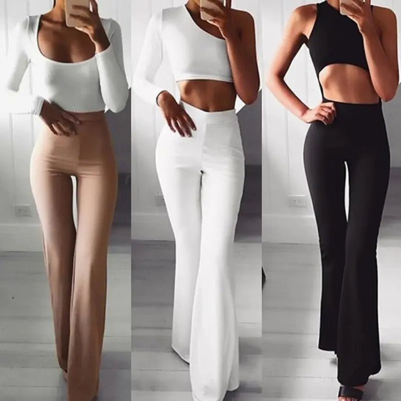 Summer Autumn Solid Elegant Palazzo Pants