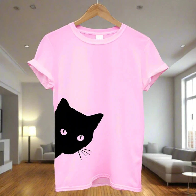 Cat Print Women's T-shirt