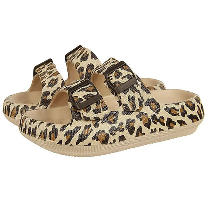 Leopard Soft Sole Pillow Slippers