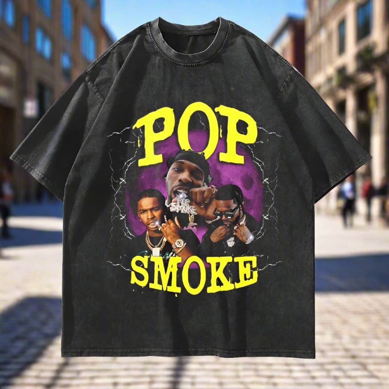 Summer New T-Shirt POP SMOKE Graphic Print