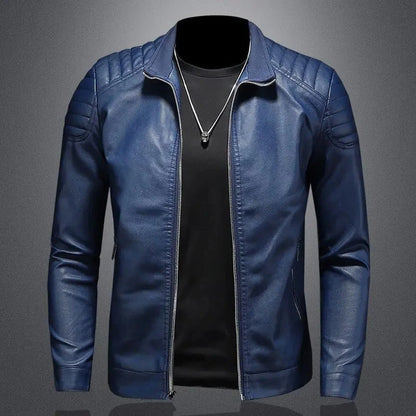 Men's Motorcycle Slim Streetwear PU Leather Jacket