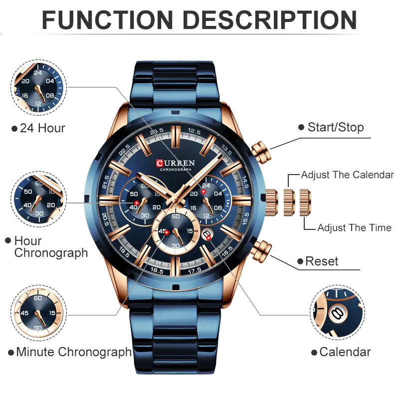 CURREN Quartz Watch Men