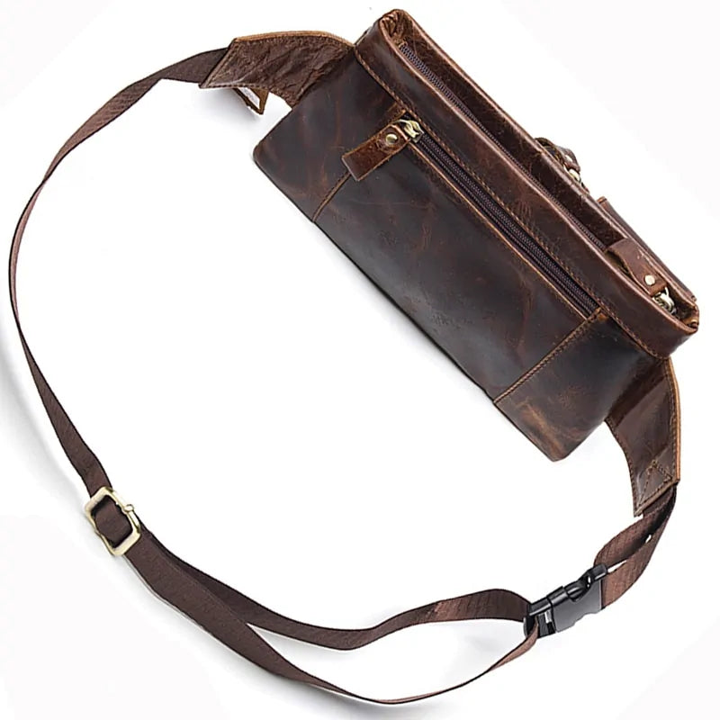 Men's Waist Genuine Leather Bag