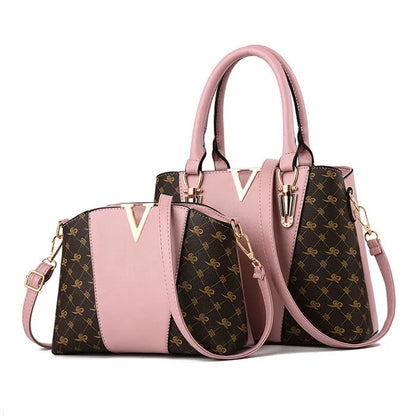 Women's 2-Piece Leather Handbag Set