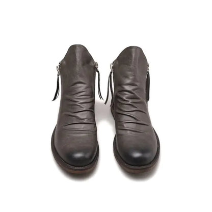 Botas de cuero antideslizantes de tobillo retro para hombre