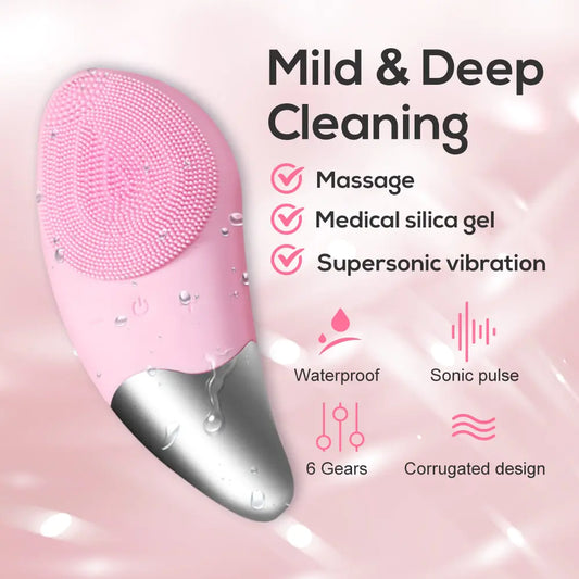 Mini Electric Face Cleanser Silicone Face Cleansing Brush