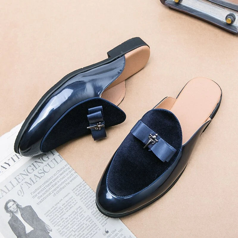 Crocodile Leather Mules Slippers Men