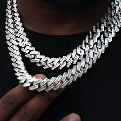 18K Baguette Cuban Necklace