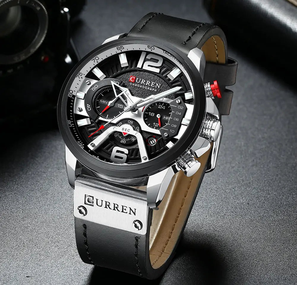 Military Leather Wristwatch