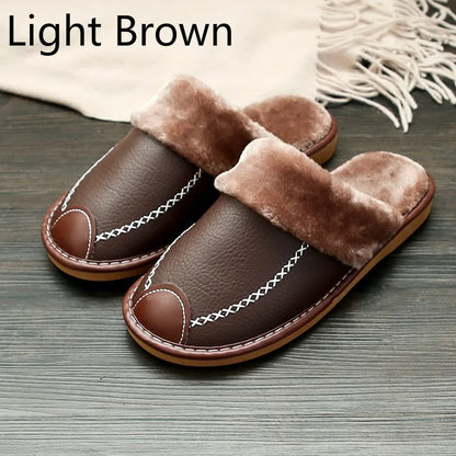 Warm Leather Slippers