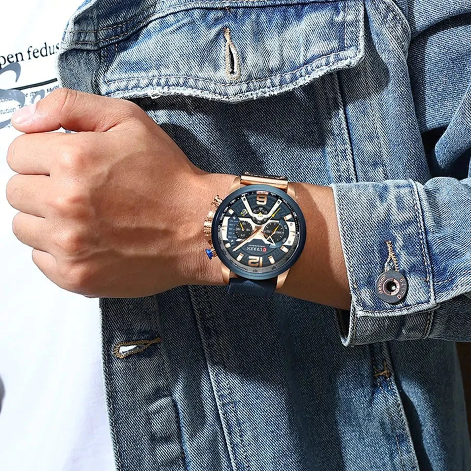 Military Leather Wristwatch