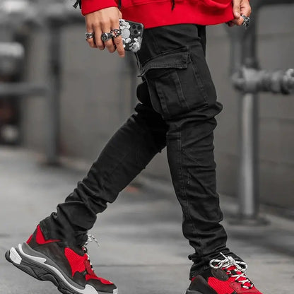 Multi Pocket Denim Cargo Pants